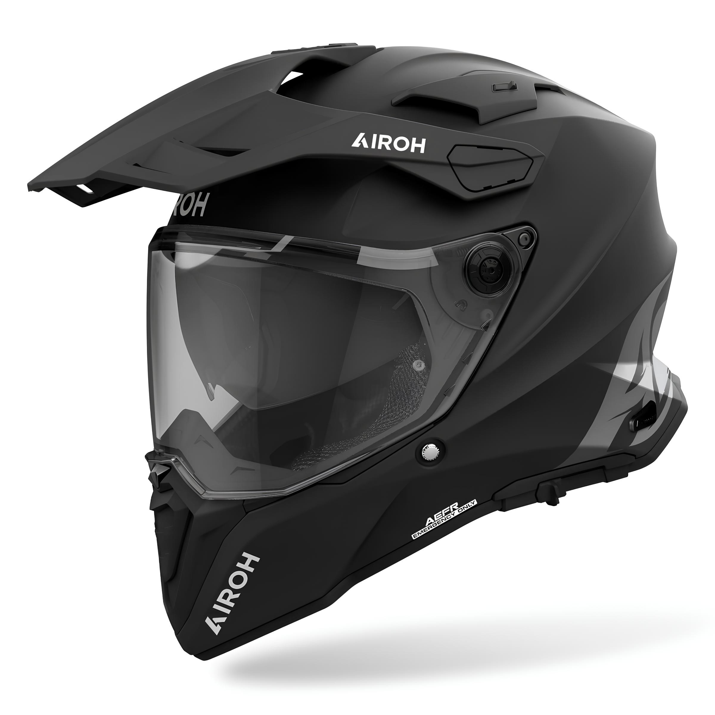 casco offroad adventure touring airoh commander 2 nero opaco