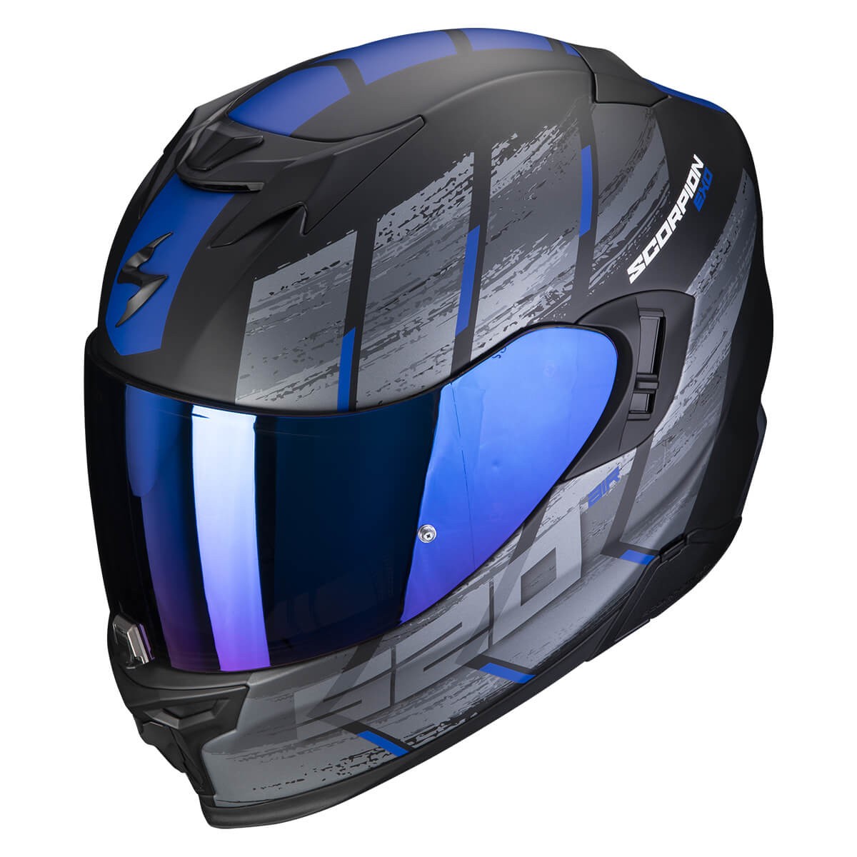 casco moto integrale Scorpion Exo-520 Evo Air Maha nero blu