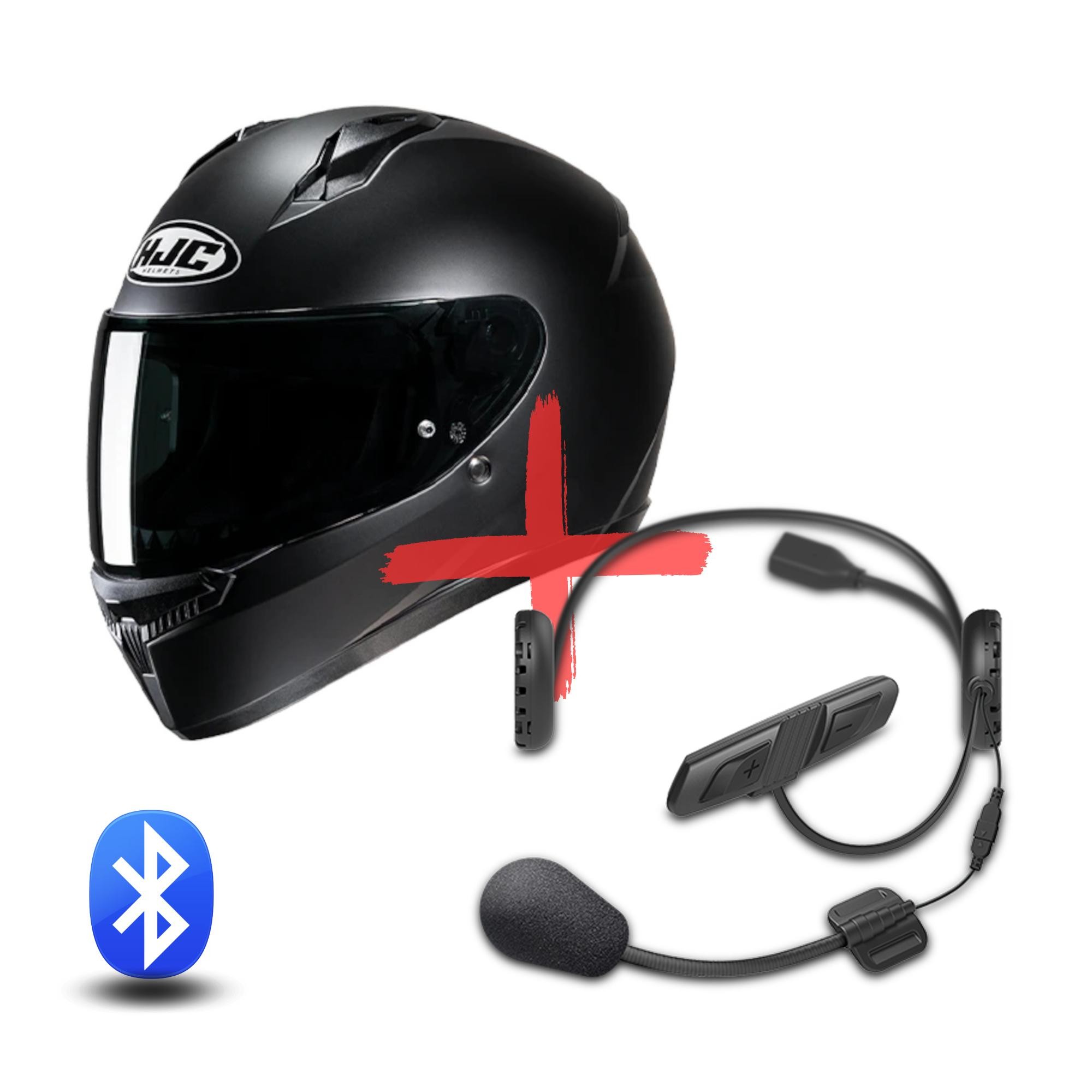 bundle casco interfono hjc c10 nero opaco sena 3s plus