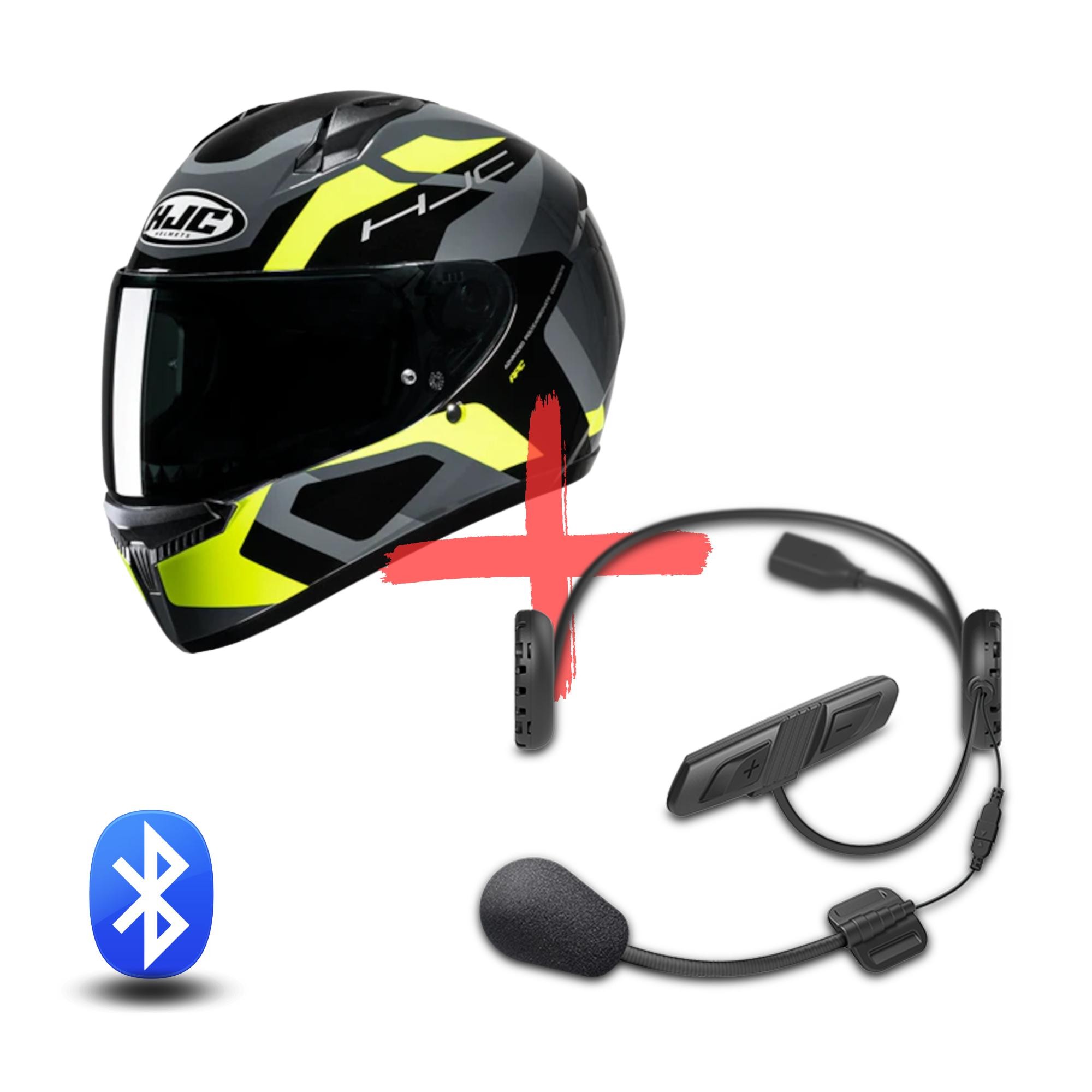 bundle casco interfono hjc c10 tins mc3 sena 3s plus