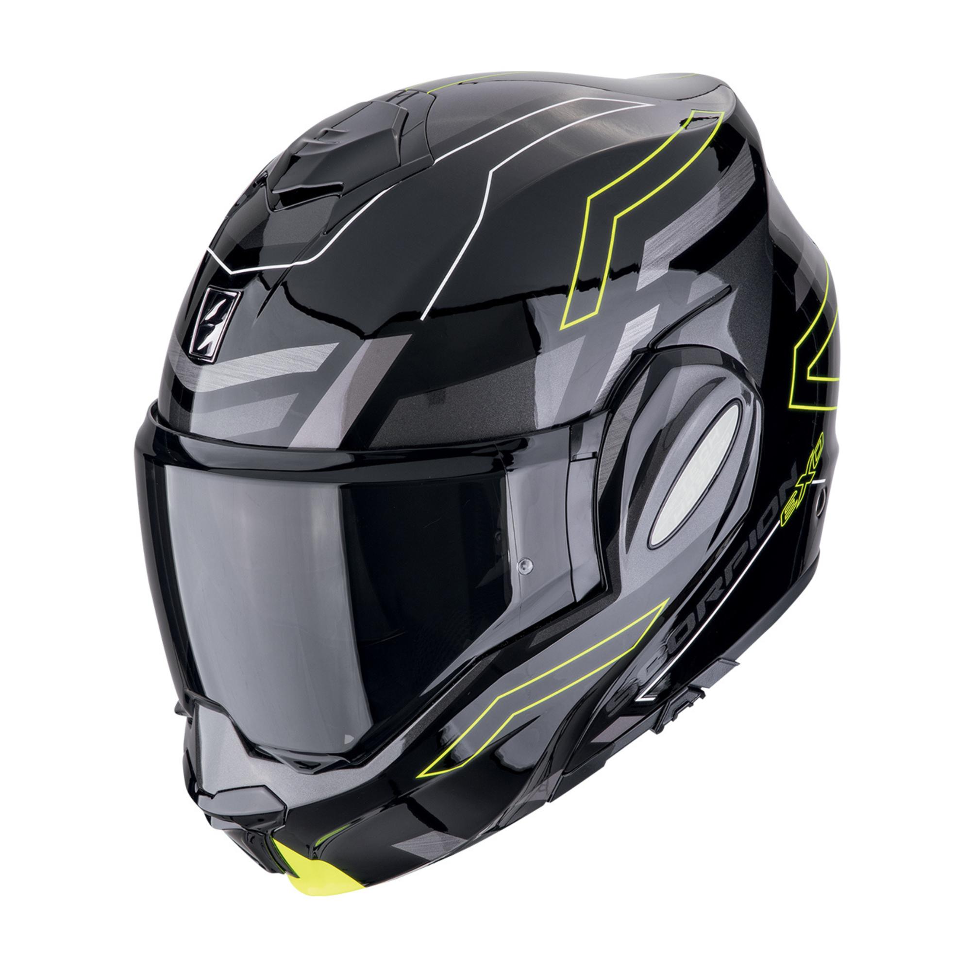 scorpion exo-tech evo conquer giallo fluo casco moto modulare